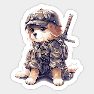 Military labrador retriever puppy Sticker